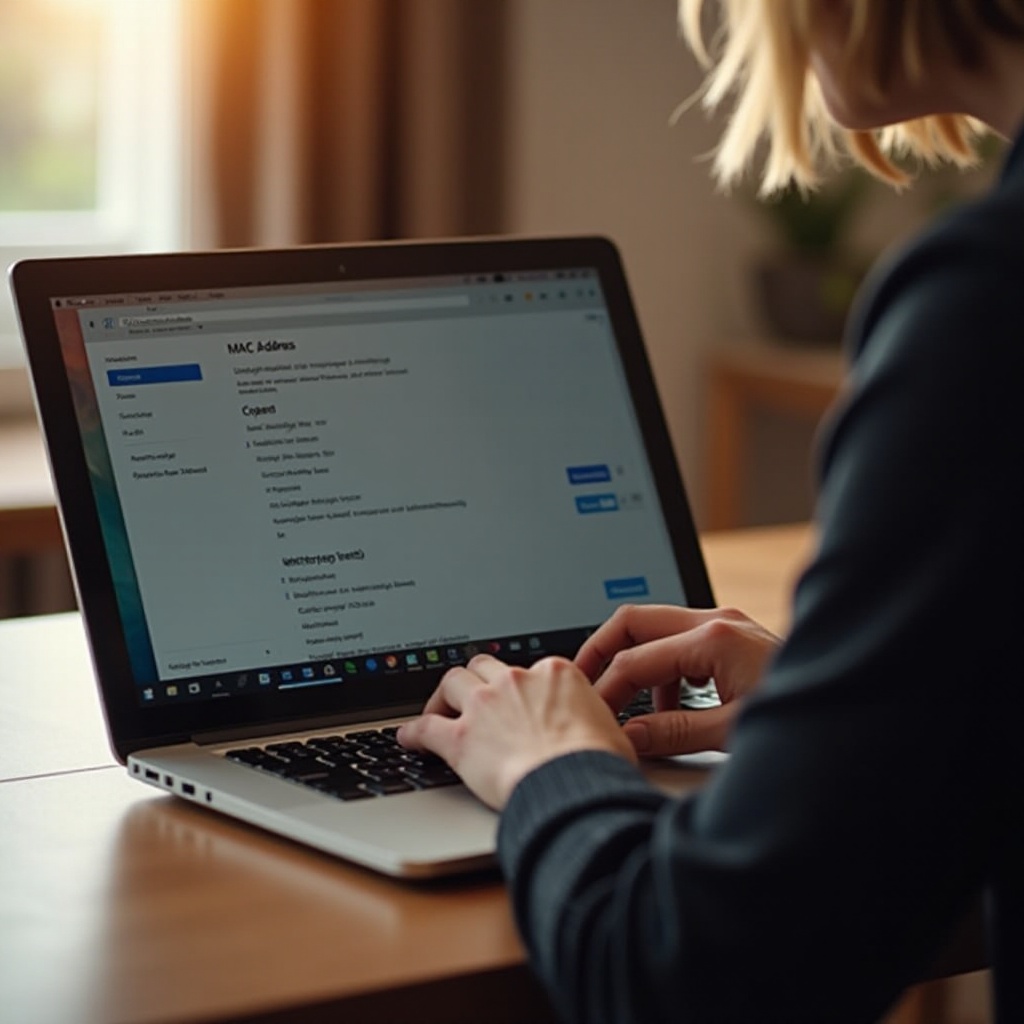 laptop üzerinde mac adresi nerede bulunur